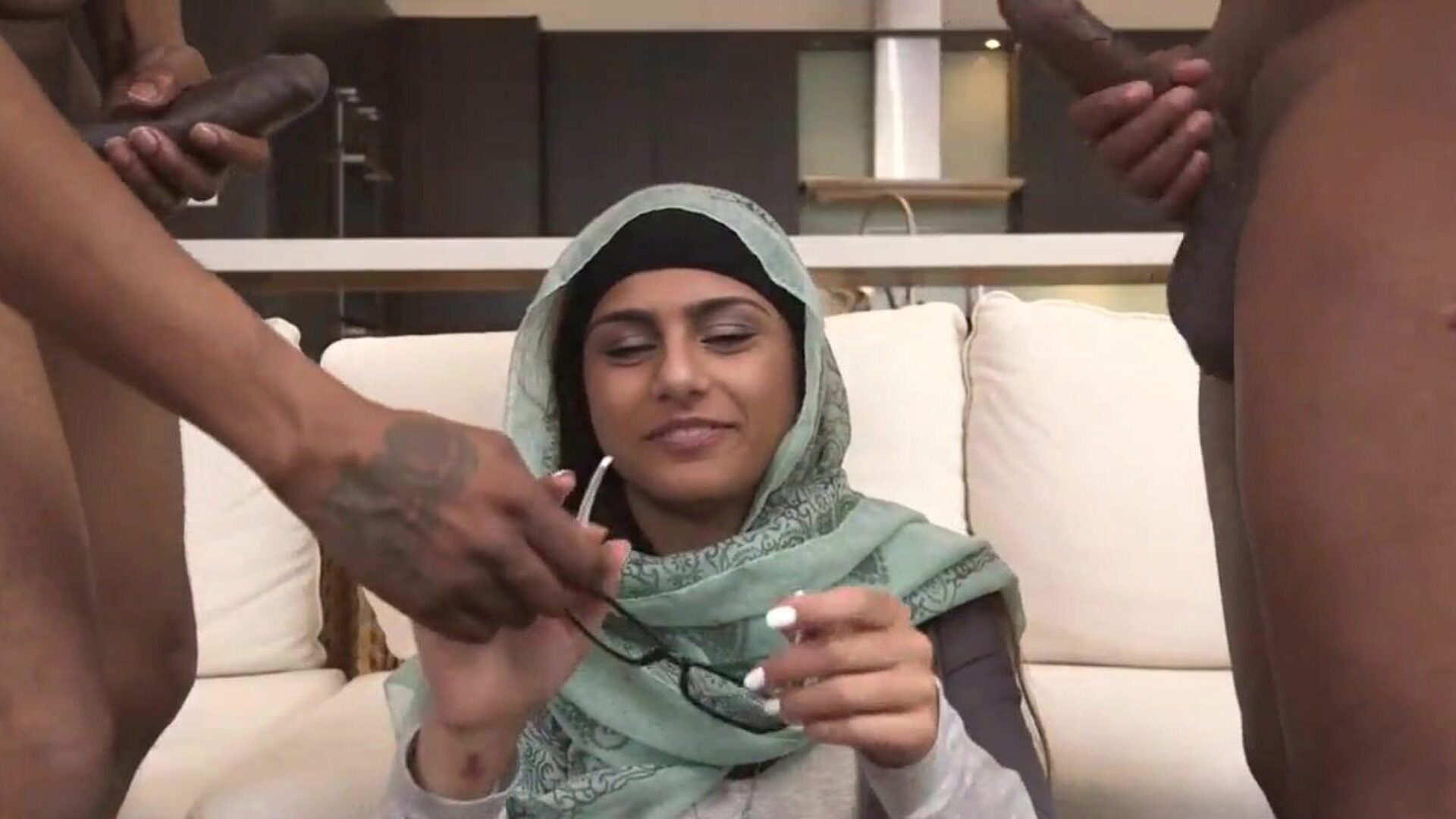 MIA KHALIFA - Big Tits Arab Pornstar Cheats On BF with Two Black Studs
